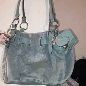 Elegant Blue Handbag with Heart Design Juicy  couture